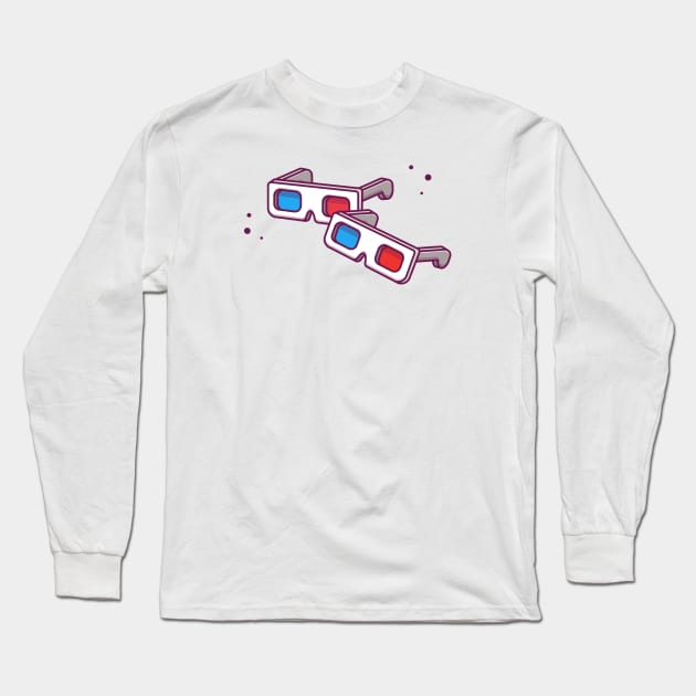 glasses 3D Movie Cartoon Long Sleeve T-Shirt by Catalyst Labs